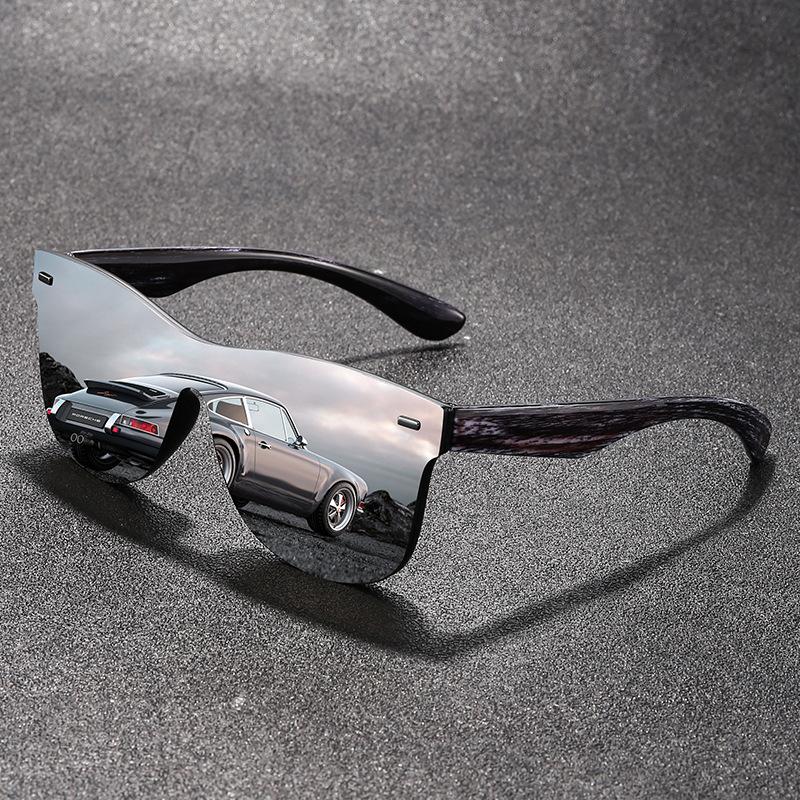 Солнцезащитные очки Real Film Mercury Glasses One-Piece Ink Decorative Anti-Wood Grain Безрамочные цветные солнцезащитные очки