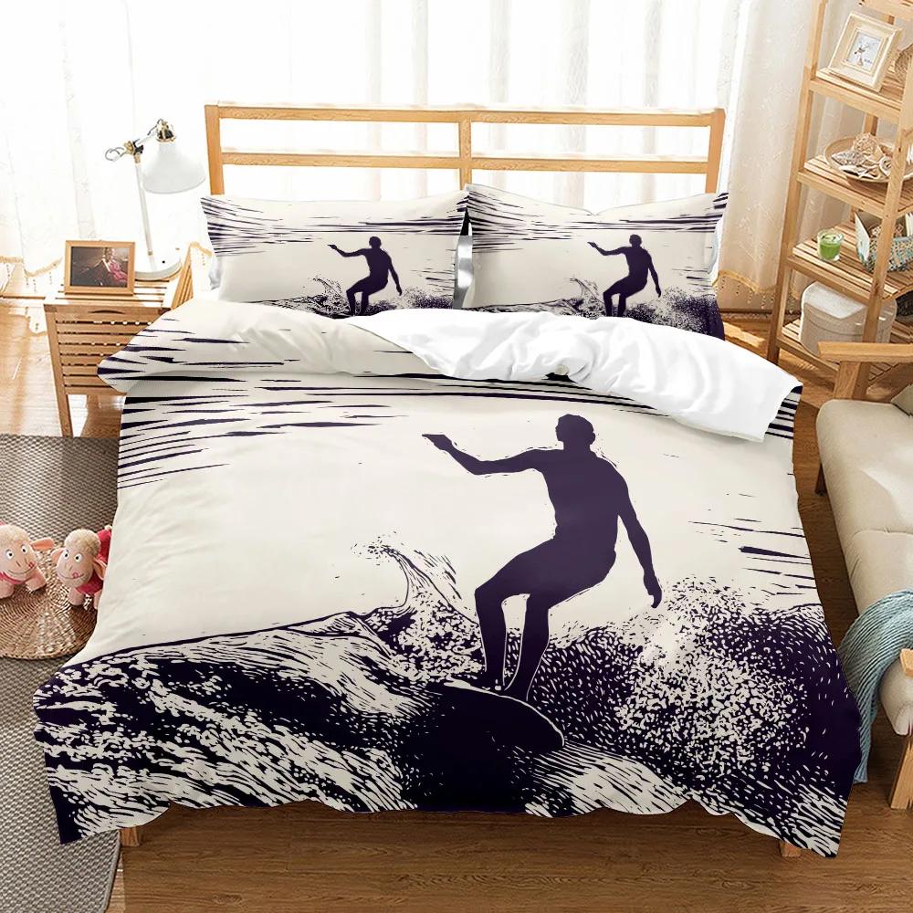 Комплект постельного белья Surfing Summer Sports Movement Duvet Cover Set UK Single Double Queen US Twin Full King Size