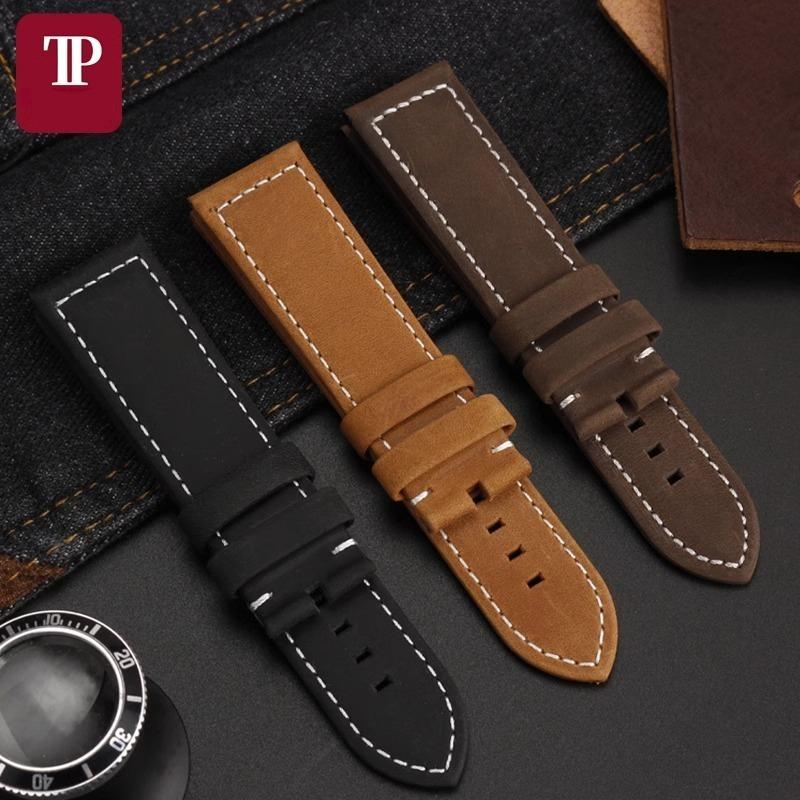Винтажный ремешок 23 мм для Zenith Pilot 29.2430 Бронзовый Летный Кожаный Ремешок Ретро Матовый Ремень Запасной Браслет Черный Коричневый
