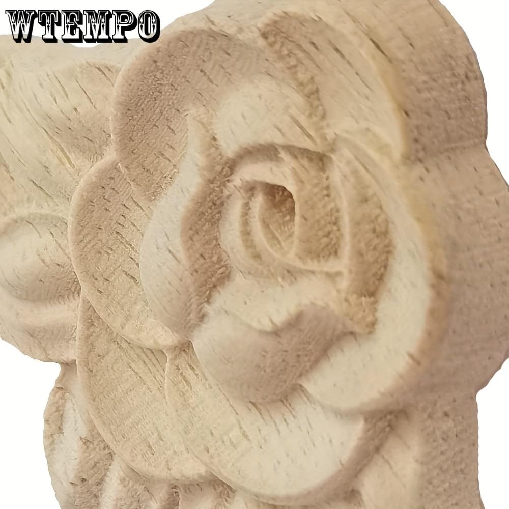 20 шт. незаконченных аппликаций с резьбой по дереву в виде роз, декоративные квадратные угловые элементы, 3,15" X 3,15", для самостоятельного изготовления мебели, гардероба и украшения шкафа