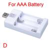 Зарядное устройство для аккумуляторов Aaa/Aa с 3 слотами, USB-адаптер для быстрой зарядки, перезаряжаемая штекерная коробка