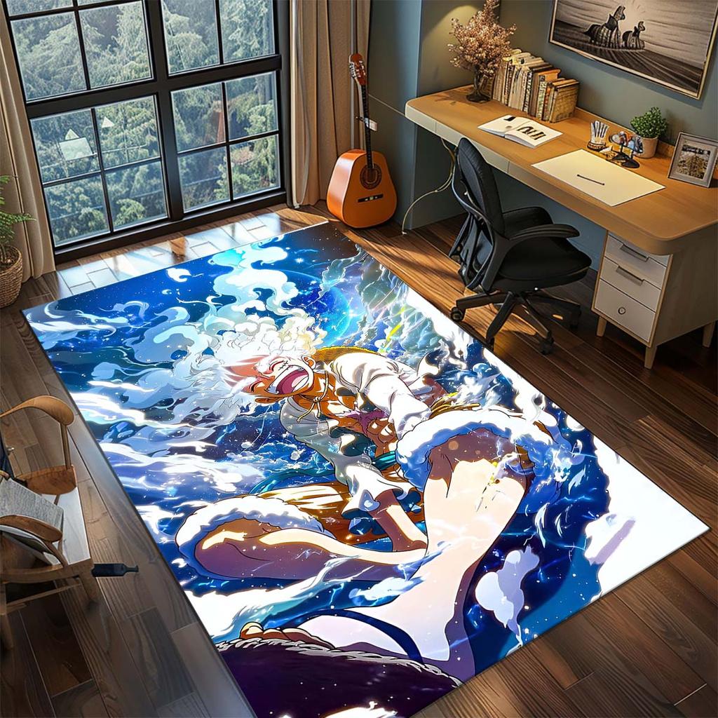 Ковер с изображением аниме One Piece, ковер на большую площадь, нескользящий, моющийся коврик для пола, комната геймера, спальня, домашний декор -QJY