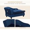 Pet Sofa with Storage Space, Soft Cushion, up to 15 kg Load Capacity, Plush Cover, Hardwood Frame, Blue