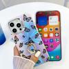 Чехол для iPhone 15 Pro с лазерной текстурой, гальваническим покрытием, узором в виде бабочки, кольцом-подставкой, чехлом для телефона