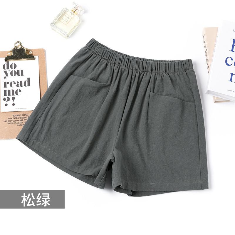 Spring and Summer New Cotton and Linen Shorts Women's Outer Wear Thin A- Shown Wide Leg High Waist Slimming Plus Size Loose Casual Shorts for Women