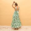 YYFS Женская мода лето весна цветочный узор принт без рукавов подтяжки с высокой талией повседневные платья