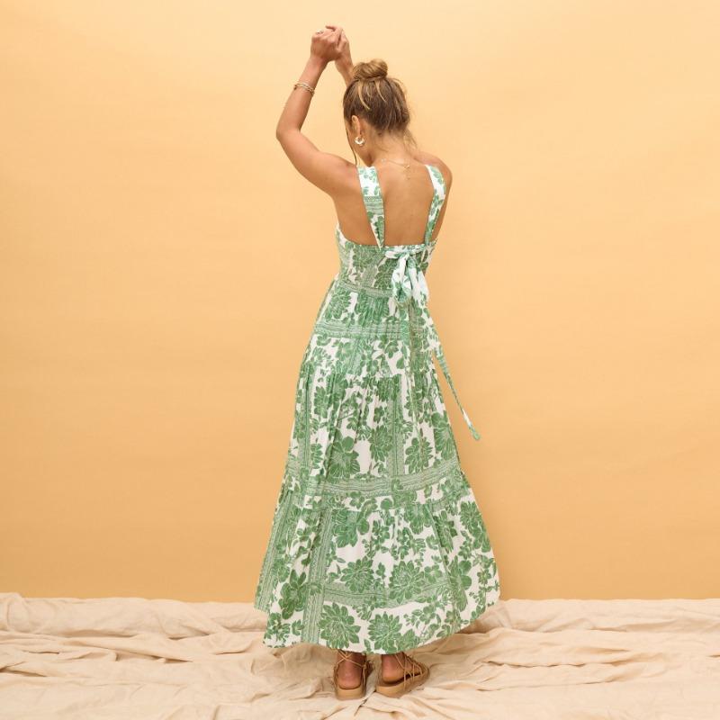 YYFS Женская мода лето весна цветочный узор принт без рукавов подтяжки с высокой талией повседневные платья