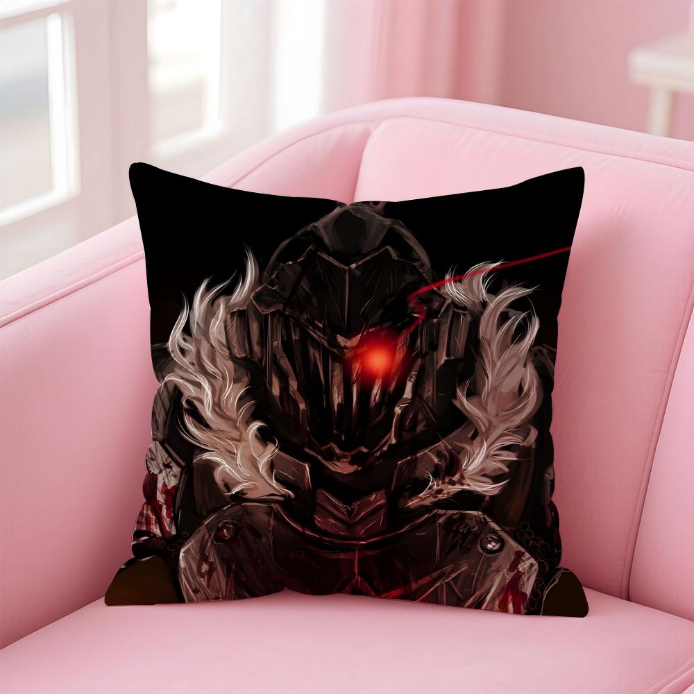 Handsome Anime Goblin SlayerCartoon Cushion Cover Pillow Case Soft Skin Friendly Fabric Concealed Zipper