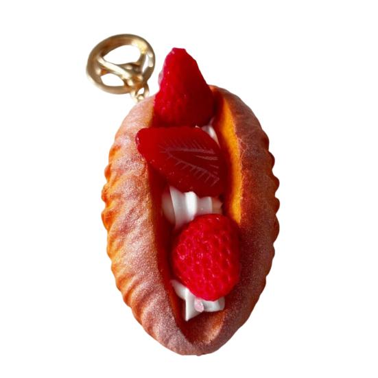 Simulated Food Squeeze Toy Keychain Stress Relief Bread Dessert Key Ring