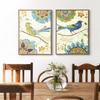 Ethnic Birds Print Canvas Painting Geometric Wall Poster for Living Room Traditional Chinese Pictures Wedding Favor