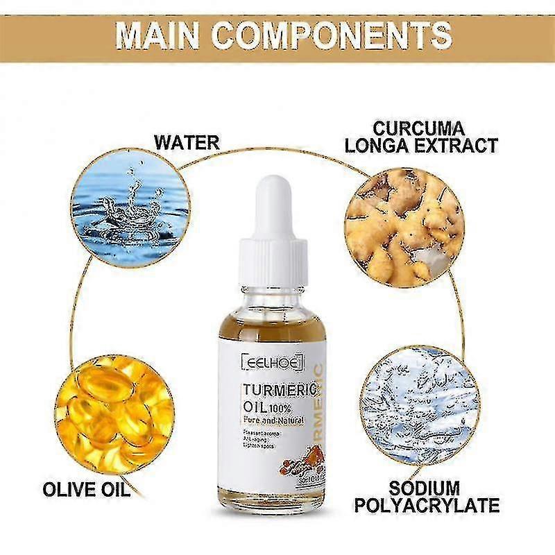 2x 30ml Turmeric Oil Pure Natural Pleasant Moisturizing Anti-aging Serum Lighten