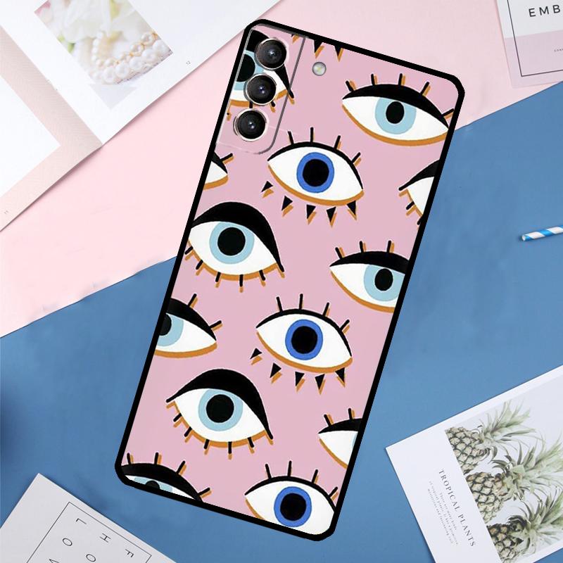 Чехол со принтом Синий Глаз Удачи и Сглаза для Samsung Galaxy S25 Ultra S24 S23 S22 S21 Ultra S9 S10 Plus S23 FE S25 FE Задняя крышка