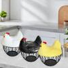 Chicken Egg Basket Holder, Kitchen Storage Chicken Shaped Lid, Collection Basket for Restaurant,