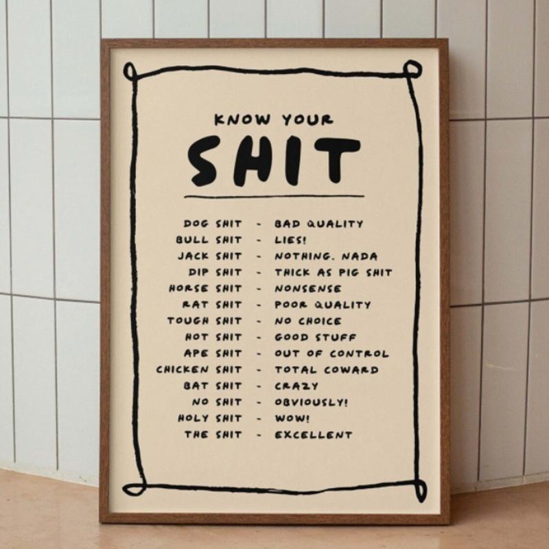 30 способов сказать Fvck Печать плаката Черно-кремовая настенная живопись Печать картин Спальня Дом Гостиная Украшения