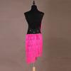 Professional Latin Dance Dress With Fringe Stage Performance Womens Costume Black Yellow Rose Red