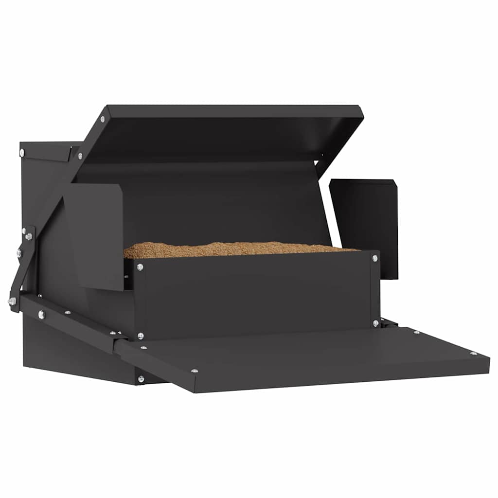 Chicken Treadle Feeder Black 50 x 40 x 29 cm Cold Rolled Steel