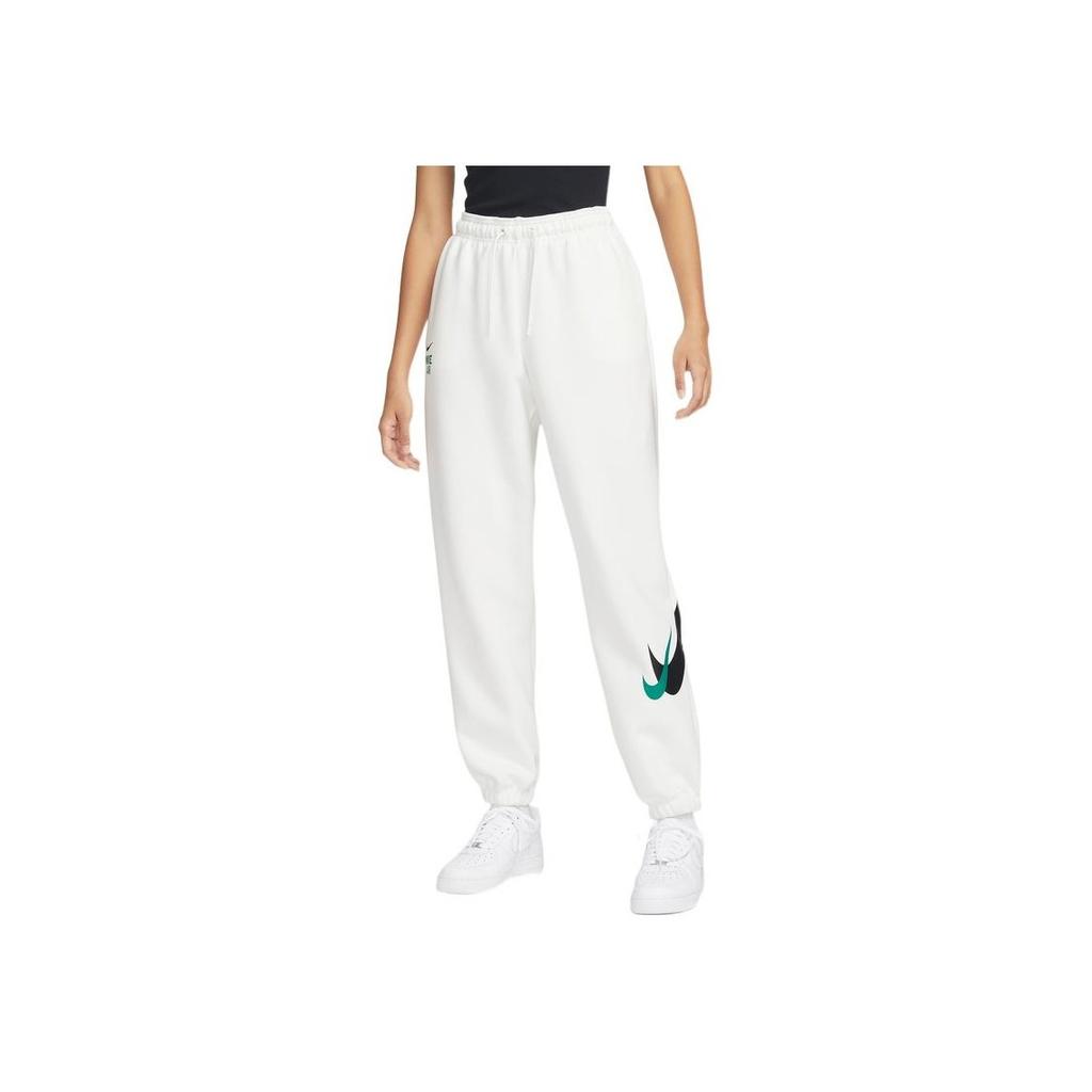 Nike Elastic Waist Jogger Pants With Logo Print Women Bottoms White FB8968-133