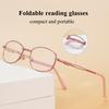 Foldable Reading Glasses High-Definition Anti Blue Light Glasses Women'S Portable Anti Fatigue Presbyopia Glasses