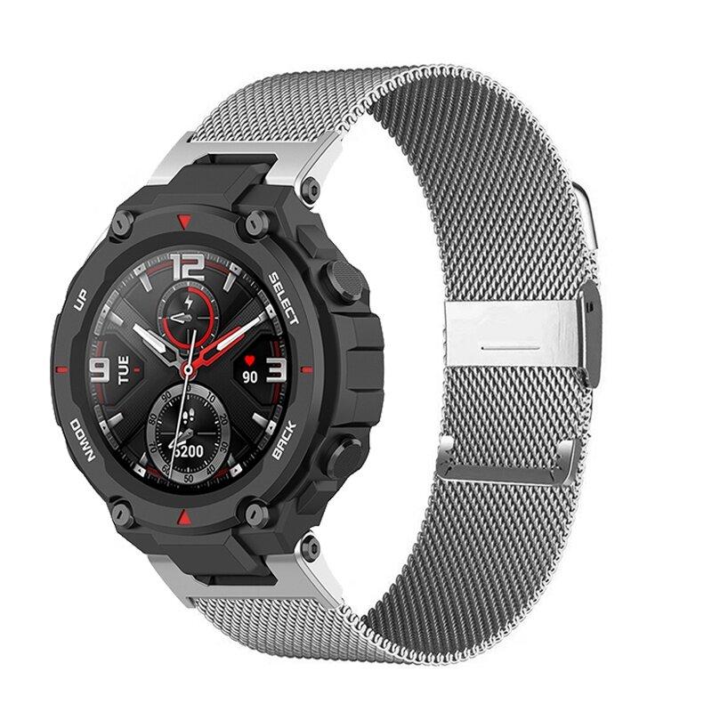Металлический ремешок для Amazfit T-Rex 2, аксессуары для умных часов, сетчатый браслет из нержавеющей стали для браслета Amazfit T-Rex/Trex Pro