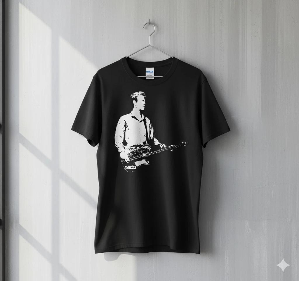 Men's and Women's T-shirts Indie Rock Bassist Silhouette Graphic