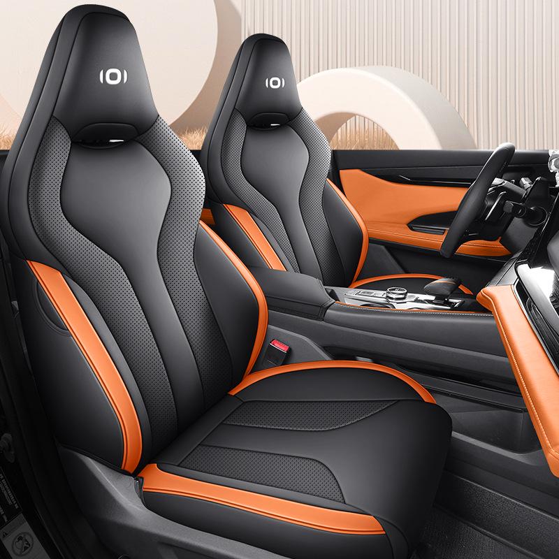 A06 Universal Full-Surround Car Seat Cushion, Four Seasons, Five-Seat Leather Cover