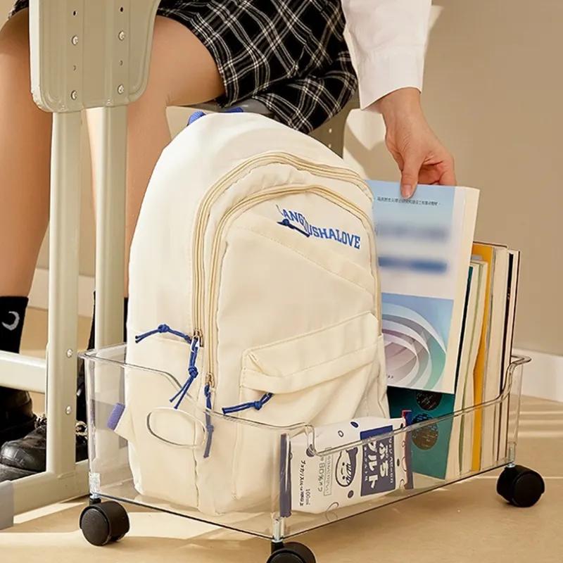 Передвижное и портативное хранилище для книг для учеников старших и средних классов, ящик для хранения домашних заданий на колесах для хранения в классе