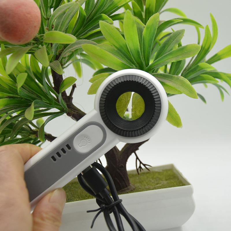 1Pc Rechargeable Handheld Magnifier 3 Lighting Modes Illuminated Magnifying Glass With Led Light For Seniors Reading Repair