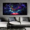 Abstract Fantasy Colorful Universe Space Wall Art Starry Sky Canvas Picture Prints Home Poster for Living Room Aesthetic Decor No Frame