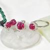 Gusien Jewelry Красная Звезда Роскошный Винтажный Набор Кольцо, Серьги и Подвеска