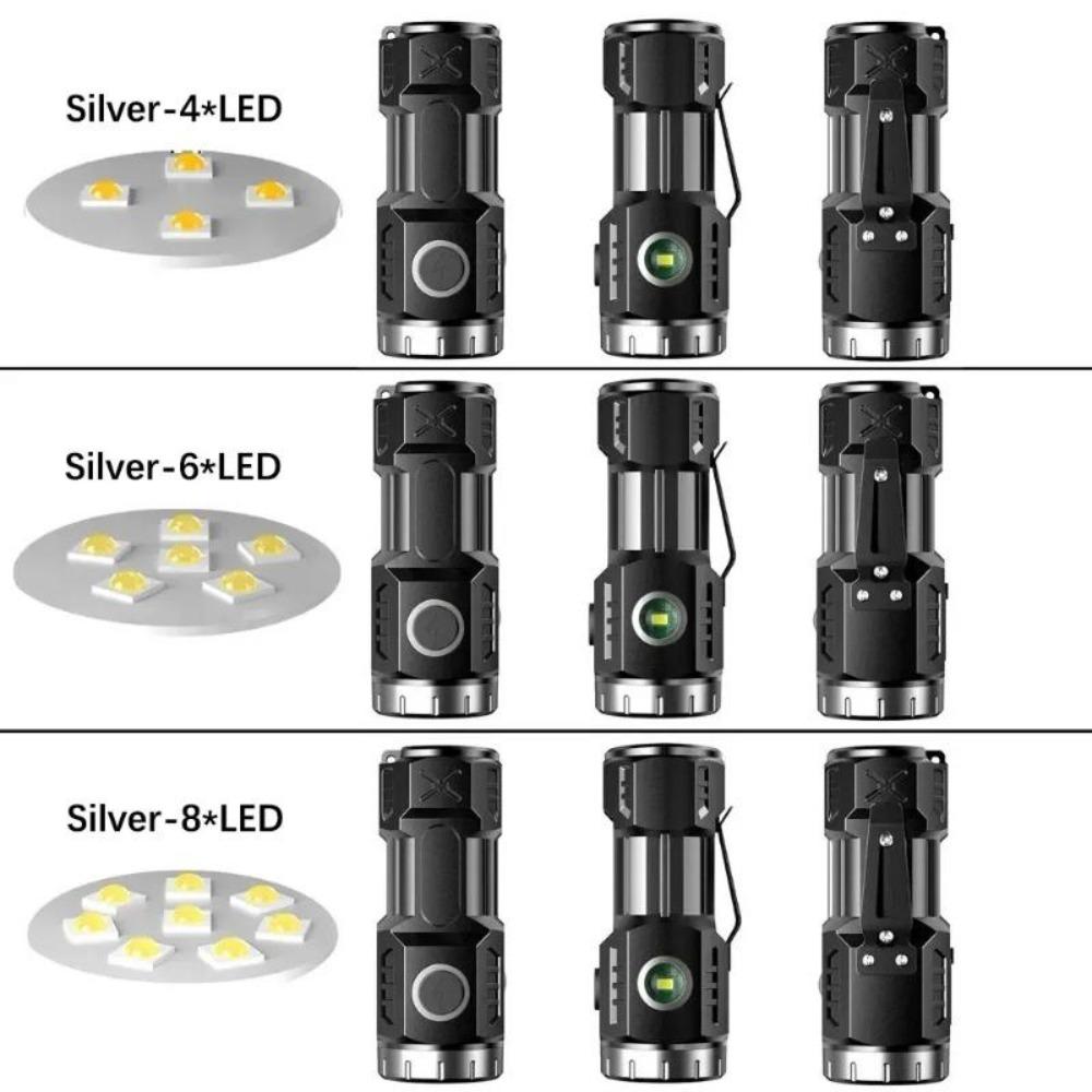30W COB High Power LED Flashlights Tail Magnet with Side Lights Mini Torch Camping Fishing Lantern USB Rechargeable Hat Clip Light
