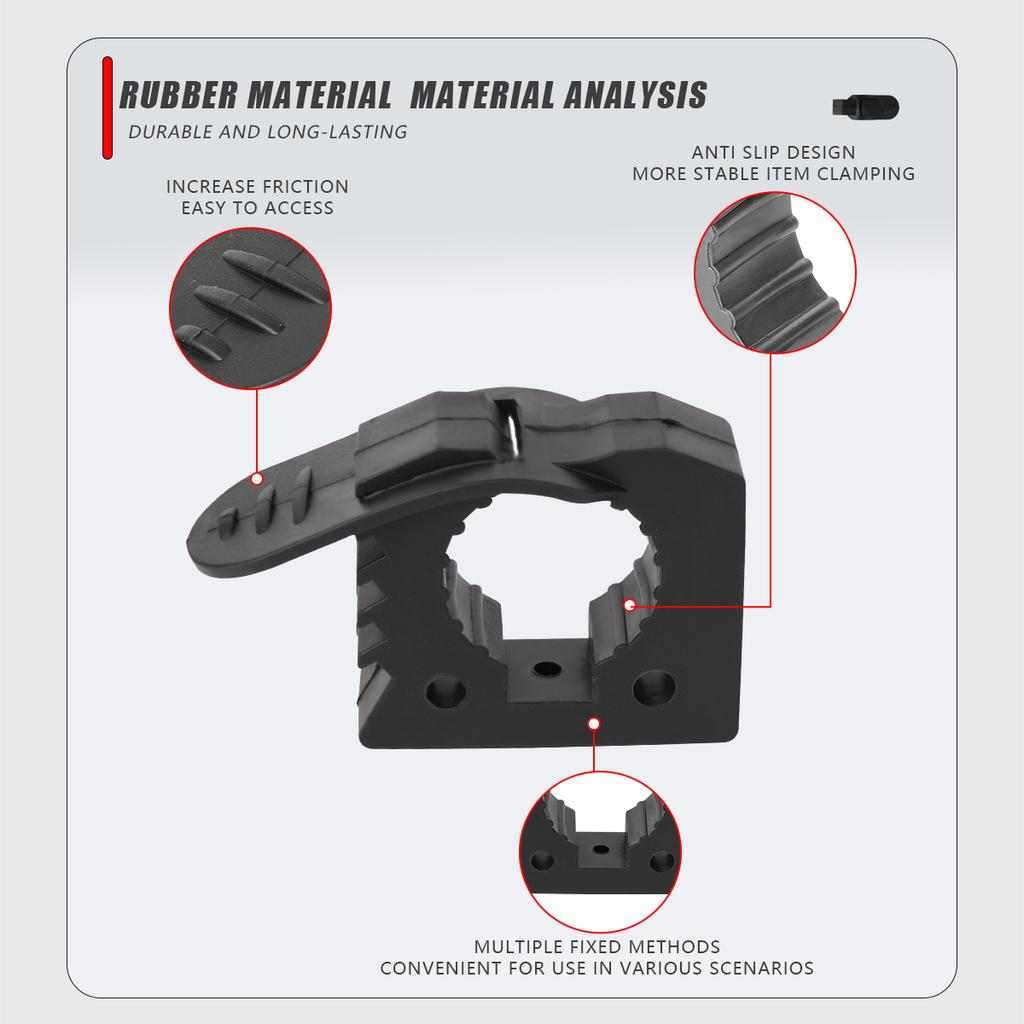 Rubber Clamp for Mounting Tools Equipment Shovel Holder Bracket For Offroad ATV UTV Truck Accessories Trailer RV Boat