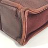 HERMES Half Leather Fourre ToutPM Tote Bag Hand Bag Leather/Canvas wine-red