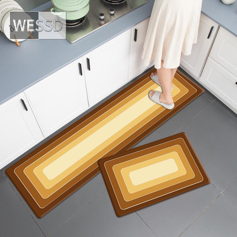 Кухонный коврик и коврик с градиентной геометрией, нескользящий 1 шт./1 комплект, коврик для ванной в скандинавском стиле, впитывающий мягкий напольный коврик для спальни для девочек