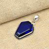 Blue Sapphire Lab-Created Gemstone Solid 925 Sterling Silver Handmade Jewelry Pendant