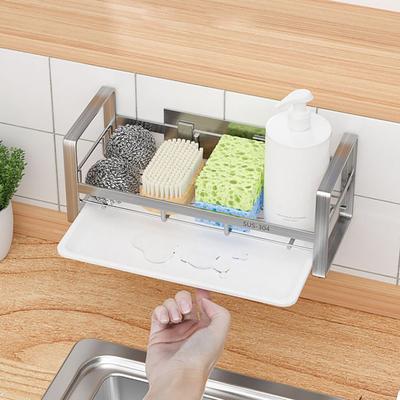 Сливная полка для раковины, нержавеющая сталь, большая несущая способность, полая, быстрый дренаж, противоскользящая, мыльница без перфораторов, губка, тряпка, органайзер для раковины
