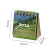 Мини настольный календарь-планер 'Пейзаж' на 2026 год, креативный календарь на спирали, настольное украшение, офисные канцелярские товары