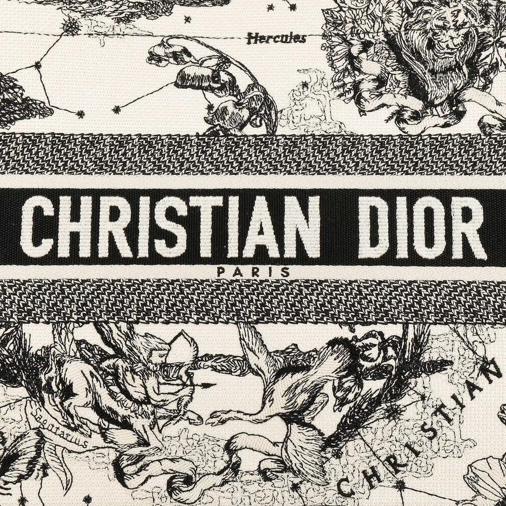 Dior Сумка-тоут BookTote с вышивкой, Сумка для покупок, Сумка через плечо, Сумка на руку Средняя Женская Молочно-белый/Черный M1296ZRHZ-M941