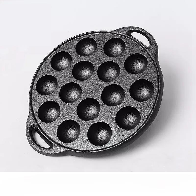 ZISIZ 15-Hole Cast Iron Takoyaki Pan with Tools