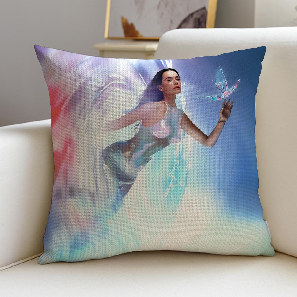 Pop KKaty PerryS Cushion Cover Breathable and skinfriendly linen pillowcase square removable and washable cushion