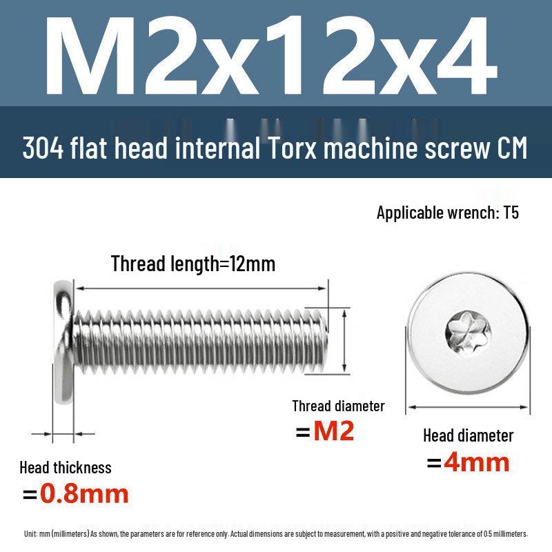 Yigu Винт Torx из нержавеющей стали 304 с тонкой плоской головкой M2-M8 для компьютерной техники