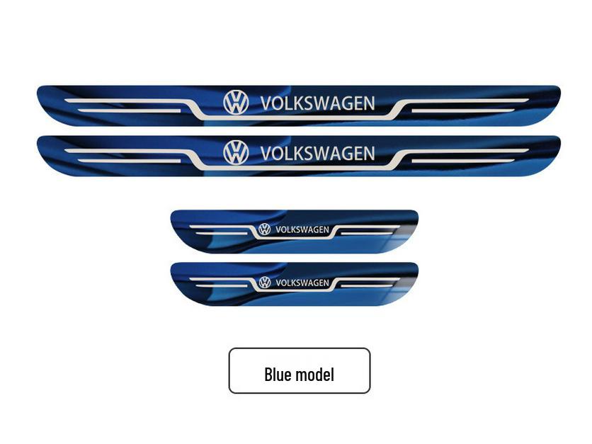 Защитная накладка на порог Volkswagen Tharu 2019-2023 - Противоцарапающая полоса с подсветкой 'Welcome'
