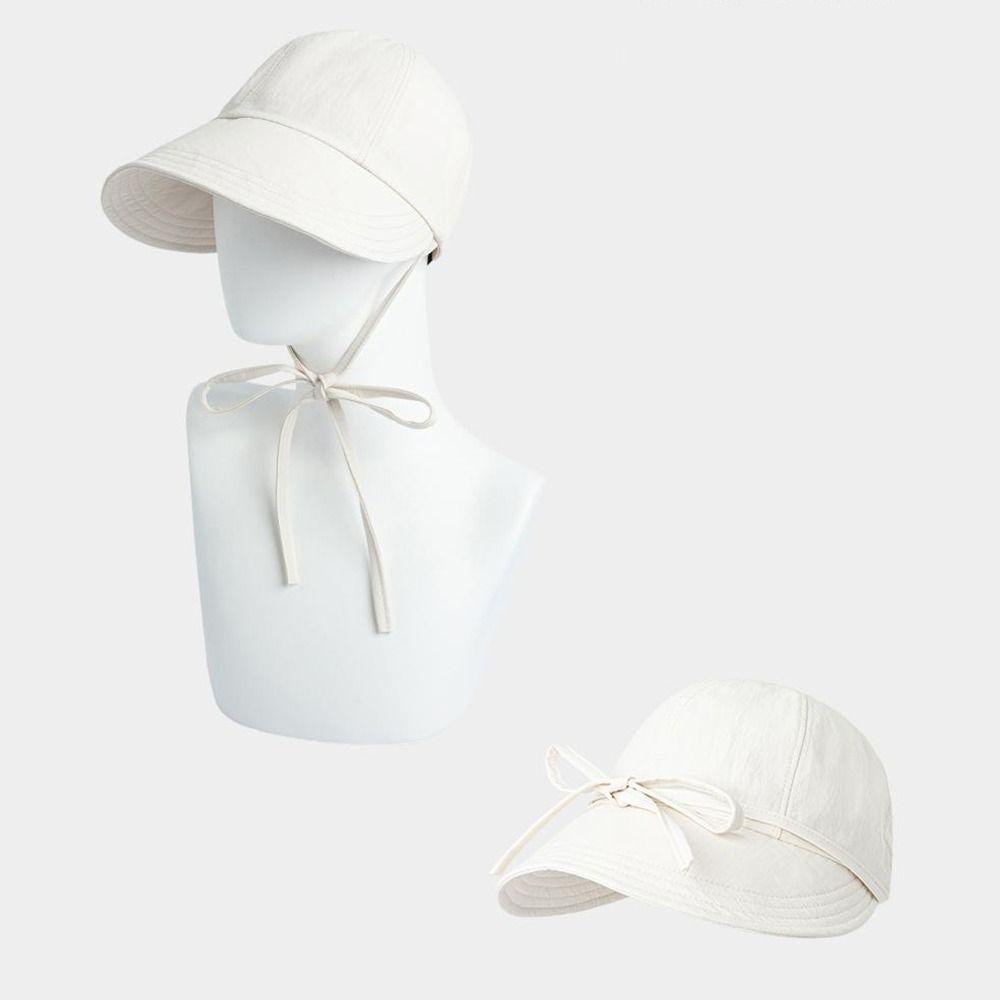 Fashion Lace-up Bucket Hat Wide Brim Quick Drying Duck Tongue Cap Bowknot Fisherman Cap Women Girls Wear