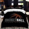 Fashion Basketball Sports Bedding Set 3 Piece, Teen Boys Graffiti Basketball Print Duvet Cover Set Pillowcases Modern Theme
