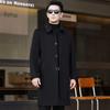 Winter Long Cashmere Coat for Middle-aged and Elderly Men, Dad, Woolen Woolen Windbreaker, Casual Lapel Thick Coat