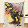 Pop Art T-Rex Dinosaur Flannel printed blanket suitable for all seasons suitable for living room office sofa and travel