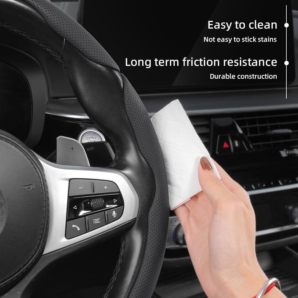 rlcp4 Suitable for Seat Breathable Leather Steering Wheel Cover with Segmented Quick-Release Design, Non-Slip and Durable, for Models Such as Ibiza,