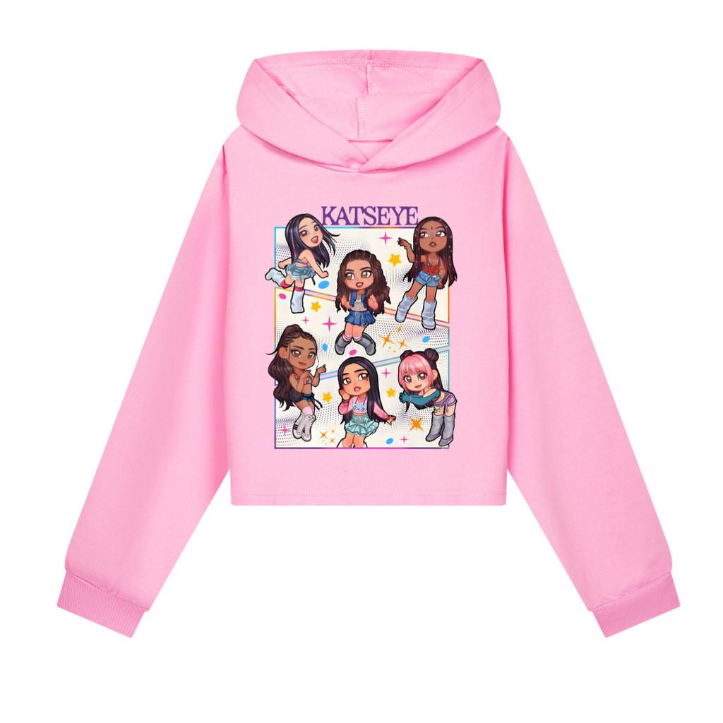 5299 Детские Толстовки с капюшоном для девочек с принтом KATSEYE