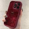 Чехол для телефона винно-красный с рисунком в виде сердечек для iPhone 17 16 15 14 13 12 11 Pro Max Силиконовый чехол для iPhone XS X XR 7 8 Plus 16E Fundas