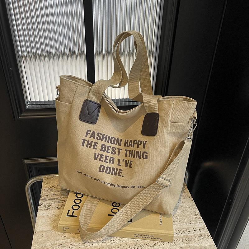 Новая модная большая вместительная холщовая сумка для женщин, новая сумка для отдыха в стиле колледжа, универсальная студенческая сумка-тоут