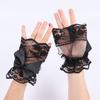 Lolita Black Hand Sleeves Short Lace Mesh Decoration Fake Cuffs Elastic Bracelet Wedding Party Dress Accessories